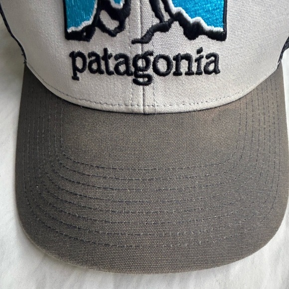 Patagonia Gray and White Cap with Mountain Design - Picture 2 of 8